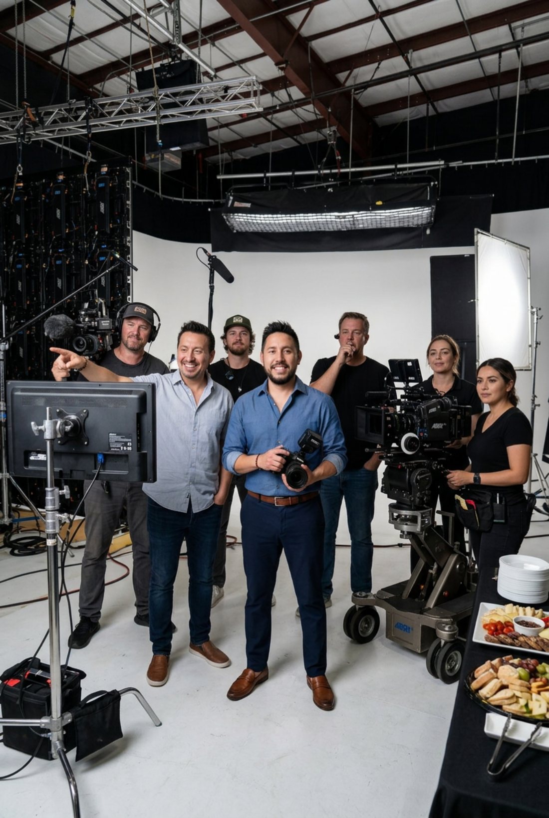 Jonathan Ramirez and the Murrieta Media production crew on a studio soundstage with ARRI cinema camera and lighting — video production team serving Murrieta, Temecula and Southern California