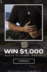 Darma Win $1,000 of jewelry Instagram giveaway ad — 5 winners — social media ad design by Murrieta Media