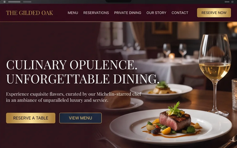 The Gilded Oak restaurant website shown on a laptop — custom website design for businesses in Murrieta, Temecula and Southern California by Murrieta Media